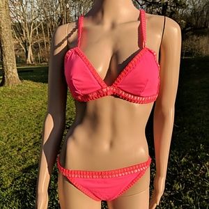 Victoria's Secret Hot Pink Bikini w/Contrast Trim